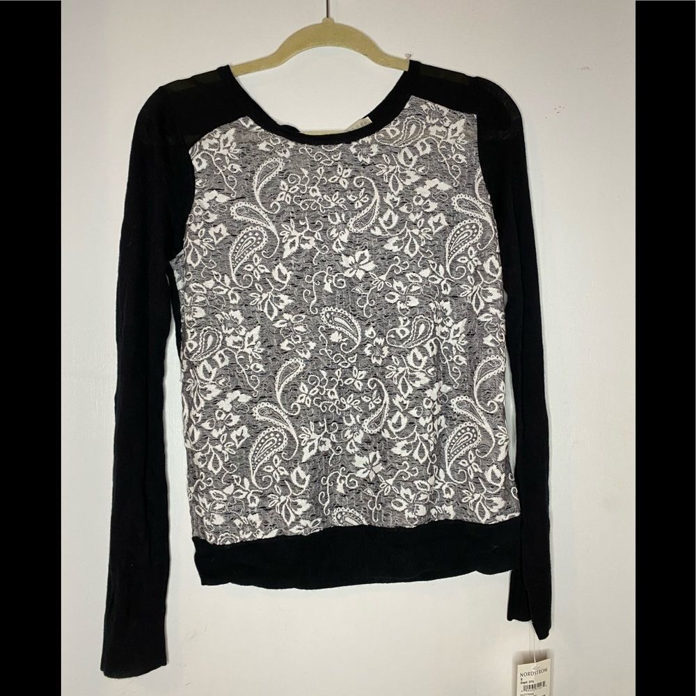Hinge from Nordstrom black and white NWT blouse